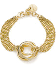 Bracciale UnoAerre catena multifilo e cerchi intrecciati