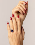 Anello zircone ovale UltimaEdizione blu