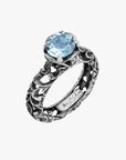 Anello Maria & Luisa Jewels solitario topazio azzurro