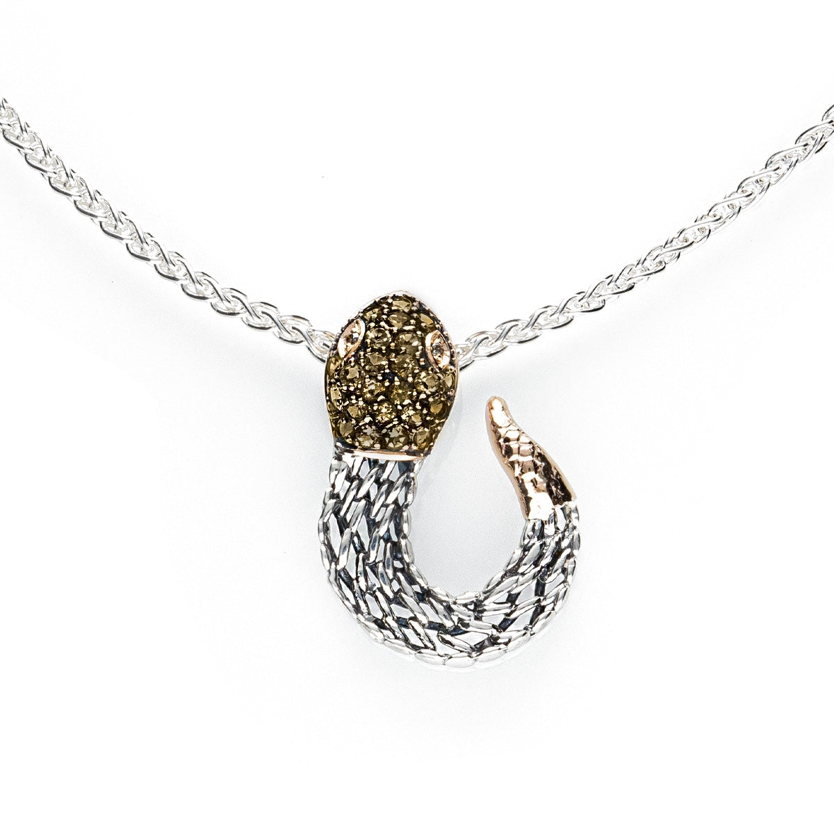 YFN Collana Serpente in Argento Sterling Ciondolo Serpente